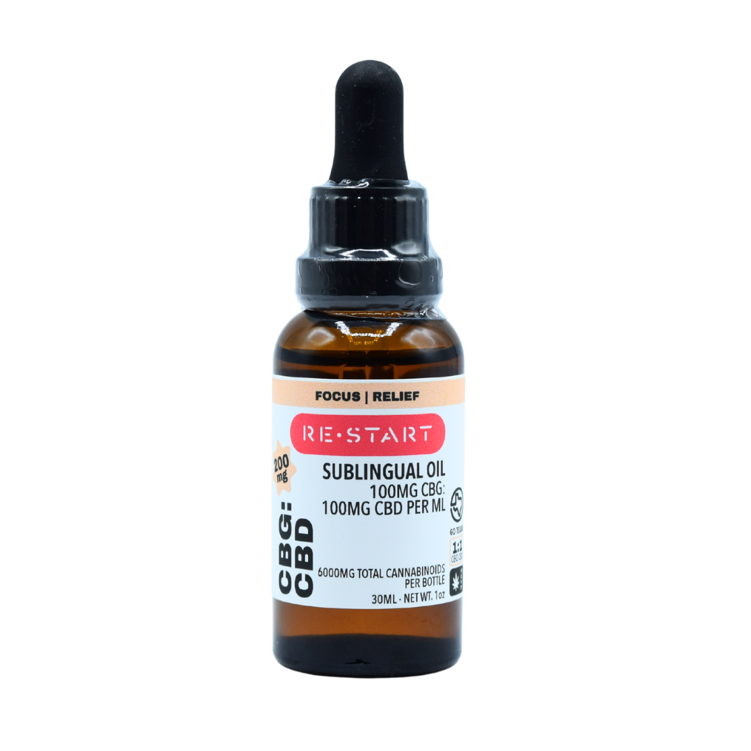 CBG CBD Oil | High Strength | 30mL THC Free (6000MG 1:1) *Online Only